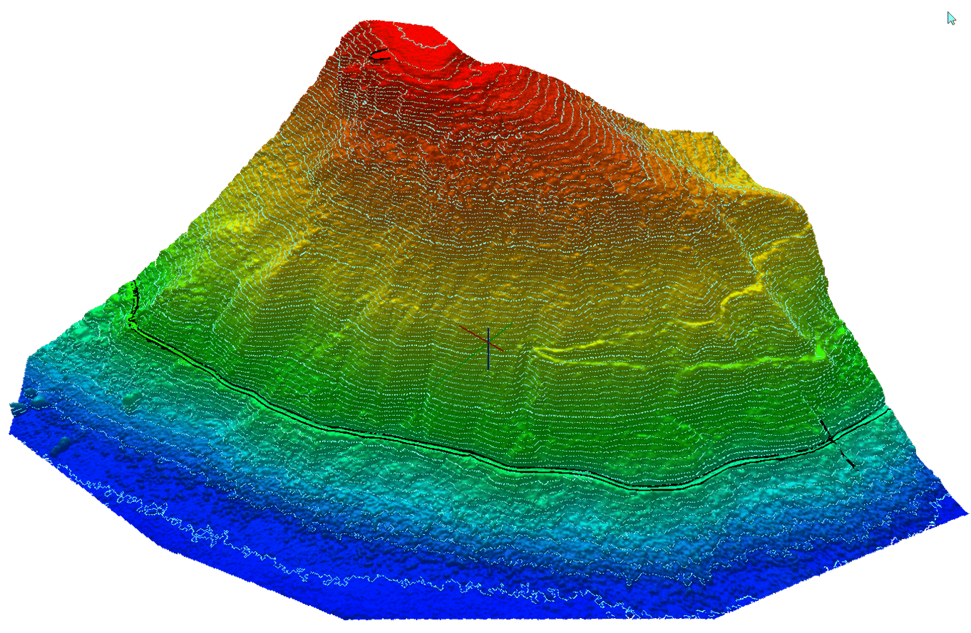 LiDAR point cloud and elevation contours for geotechnical assessment of hillside