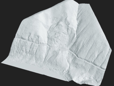 Landslip surface mesh lidar survey