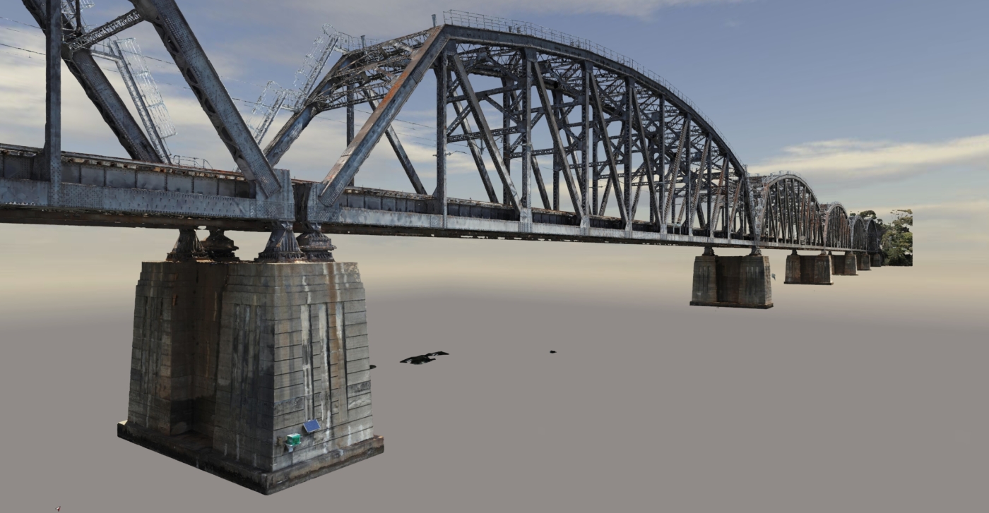 high detail digital twin of rail bridge