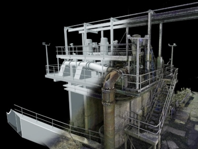 Pump station revit model and point cloud